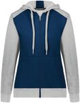 augusta sportswear as6901 ladies three-season fleece full zip hoodie Front Thumbnail