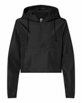 Independent Trading Co. EXP64CRP Women's Lightweight Quarter-Zip Pullover Crop Windbreaker Front Thumbnail
