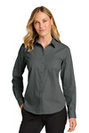Port Authority LW816 Women's Long Sleeve Nailhead Easy Care Shirt Front Thumbnail