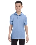 Hanes 054Y Youth 50/50 EcoSmart® Jersey Knit Polo Front Thumbnail