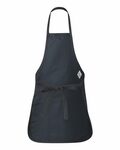 q-tees q4250 full-length apron with pouch pocket Back Thumbnail