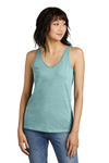 district dt154 women's perfect blend ® cvc v-neck tank Front Thumbnail