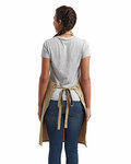 artisan collection by reprime rp121 unisex ‘barley’ contrast stitch sustainable bib apron Back Thumbnail