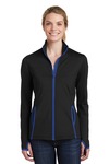 Sport-Tek LST853 Ladies Sport-Wick ® Stretch Contrast Full-Zip Jacket Front Thumbnail