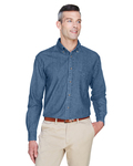 harriton m550 men's 6.5 oz. long-sleeve denim shirt Front Thumbnail