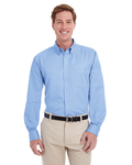 harriton m581 men's foundation 100% cotton long-sleeve twill shirt with teflon™ Front Thumbnail