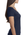 Next Level Ladies' Triblend Crew T-Shirt - Vintage Navy, XL, Super Soft Jersey