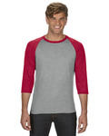 Anvil 6755 Tri-Blend 3/4-Sleeve Raglan Tee Front Thumbnail