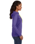 Anvil 887L Ladies 100% Combed Ring Spun Cotton Long Sleeve Hooded T-Shirt Side Thumbnail
