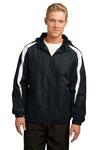 sport-tek jst81 fleece-lined colorblock jacket Front Thumbnail