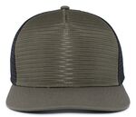 Pacific Headwear P724 5-Panel Mesh Overlay Trucker Snapback Front Thumbnail