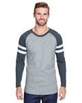 LAT 6934 Men's Gameday Mash-Up Long Sleeve Fine Jersey T-Shirt Front Thumbnail