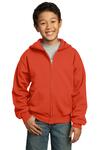 port & company pc90yzh youth core fleece full-zip hooded sweatshirt Front Thumbnail