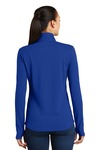 Sport-Tek LST861 Ladies Sport-Wick ® Textured Colorblock 1/4-Zip Pullover Back Thumbnail