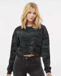 Independent Trading Co. AFX24CRP Women's Lightweight Cropped Crew Pullover Front Thumbnail