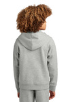 district dt6102y youth v.i.t. ™ fleece full-zip hoodie Back Thumbnail