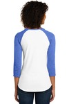 district dt6211 women's fitted very important tee ® 3/4-sleeve raglan Back Thumbnail