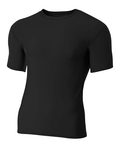 a4 n3130 adult polyester spandex short sleeve compression t-shirt Front Thumbnail