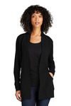 port authority lk825 ladies microterry cardigan Front Thumbnail