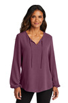 port authority lw714 ladies textured crepe blouse Front Thumbnail