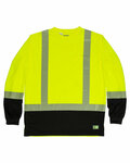 berne hvk018 men's hi-vis class 3 color blocked long-sleeve t-shirt Front Thumbnail