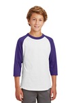 sport-tek yt200 youth colorblock raglan jersey Front Thumbnail