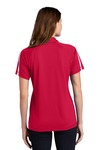 sport-tek lst685 ladies posicharge ® micro-mesh colorblock polo Back Thumbnail