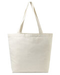 gemline 102036 aware™ recycled cotton shopper tote bag with interior zip pocket Front Thumbnail