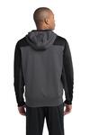sport-tek st249 tech fleece colorblock 1/4-zip hooded sweatshirt Back Thumbnail