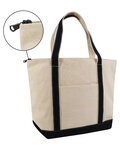 liberty bags lb8873 zippered xl cotton canvas resort tote Front Thumbnail