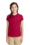 Port Authority YG503 Girls Silk Touch ™ Peter Pan Collar Polo Front Thumbnail