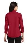 port authority l612 ladies 3/4-sleeve easy care shirt Back Thumbnail