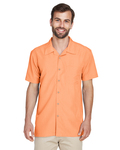 harriton m560 men's barbados textured camp shirt Side Thumbnail