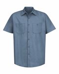 Red Kap SP24LONG Long Size, Short Sleeve Industrial Work Shirt Front Thumbnail