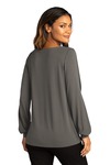 port authority lk5600 ladies luxe knit jewel neck top Back Thumbnail