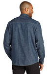 port authority w676 long sleeve perfect denim shirt Back Thumbnail