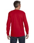 hanes 5586 authentic-t ® 100% cotton long sleeve t-shirt Back Thumbnail