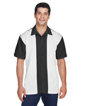 harriton m575 men's two-tone camp shirt Front Thumbnail