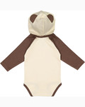 rabbit skins 4418 infant long sleeve fine jersey bodysuit with ears Back Thumbnail