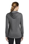 sport-tek lst296 ladies posicharge ® tri-blend wicking fleece hooded pullover Back Thumbnail