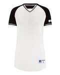 russell athletic r01x3x ladies classic v-neck jersey Front Thumbnail