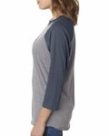 Next Level 6051 Unisex Tri-Blend 3/4-Sleeve Raglan T-Shirt Side Thumbnail