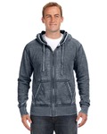 J America JA8916 Adult Vintage Zen Full-Zip Fleece Hood Front Thumbnail