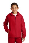 sport-tek yst73 youth hooded raglan jacket Front Thumbnail