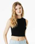 bella + canvas 1013be ladies' micro rib muscle crop tank Front Thumbnail