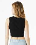 bella + canvas 1013be ladies' micro rib muscle crop tank Back Thumbnail