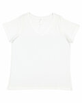 lat l3817 ladies' curvy v-neck fine jersey t-shirt Front Thumbnail