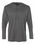 badger sport 4105 adult b-core long-sleeve performance hooded tee Front Thumbnail