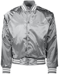 Augusta Sportswear 3610 Satin Baseball Jacket/Striped Trim Front Thumbnail