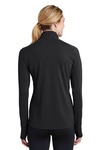 sport-tek lst860 ladies sport-wick ® textured 1/4-zip pullover Back Thumbnail